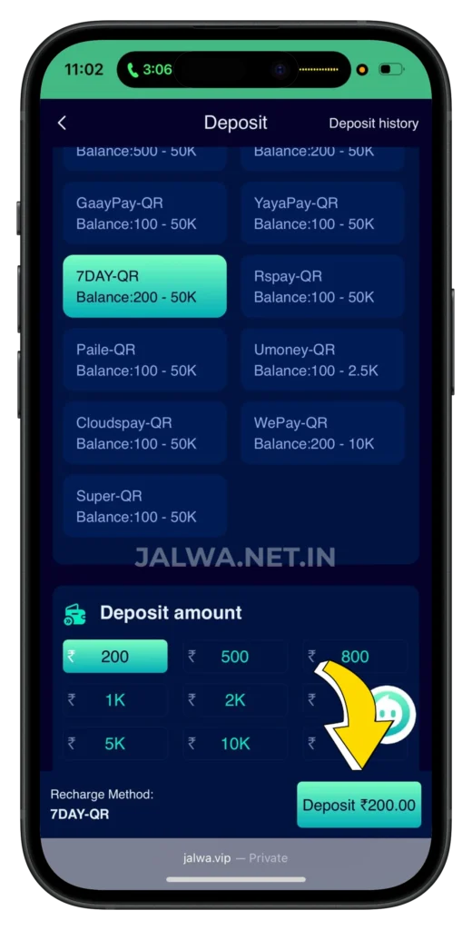 jalwa-game-deposit-page
